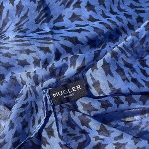 Blue and Black Sheer Scarf